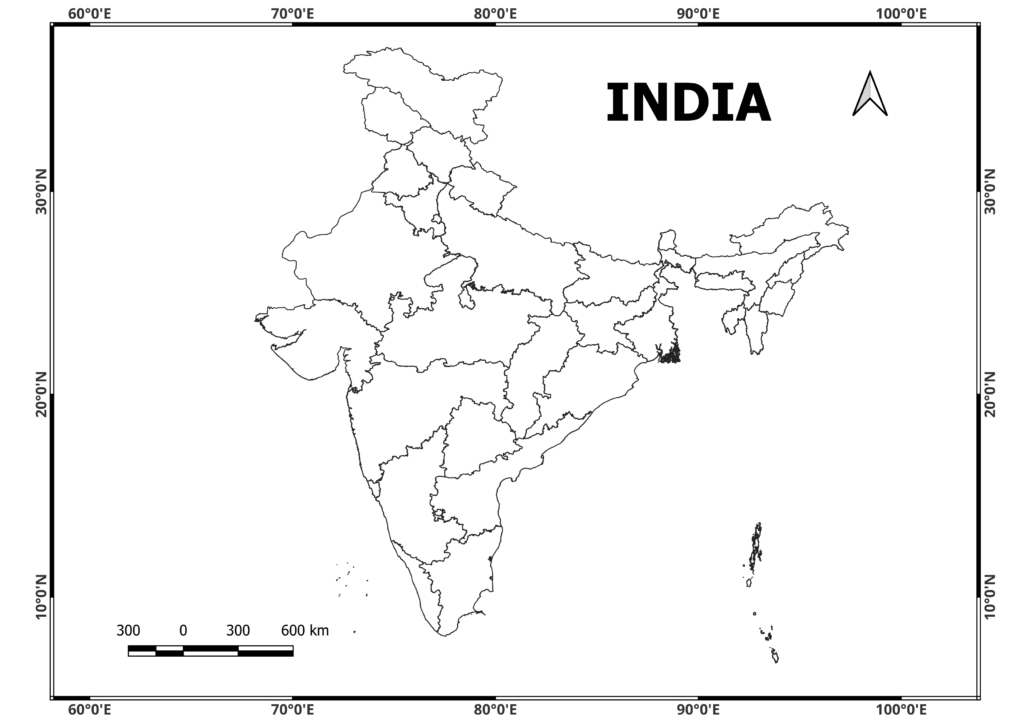 Shapefile of india state district administrative boundaries 2025